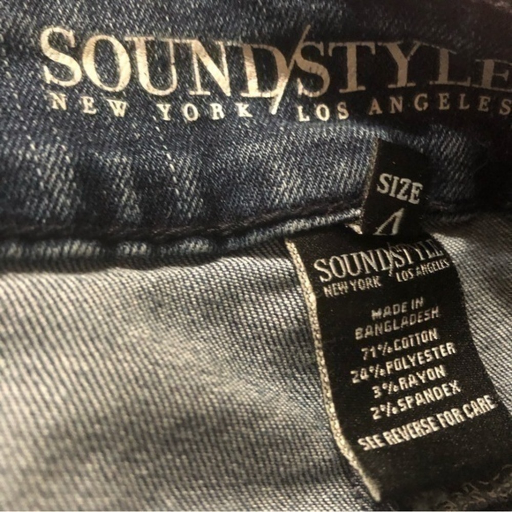 Sound Style Skinny Jeans Size 4 Distressed Blue Slim Fit - Picture 2 of 3